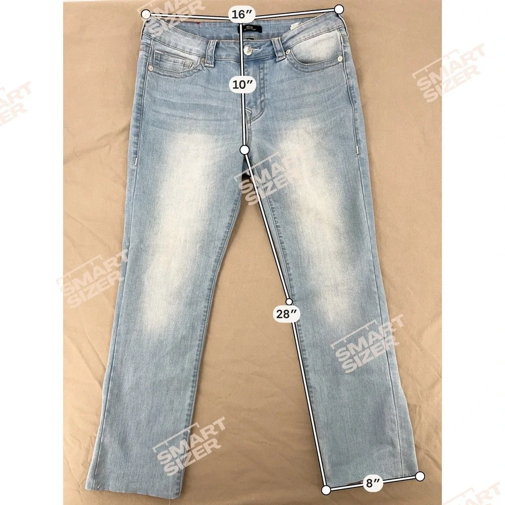 True Religion Billie Jeans Womens 31 Light‎ Blue Mid Rise Straight Leg Y2K Denim
